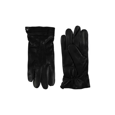 Men's Quilted Cuff Snap Button Gloves