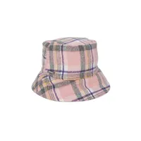 Plaid & Faux Fur Reversible Bucket Hat