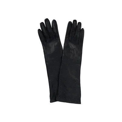 Women's Studded Leather Opera Gloves