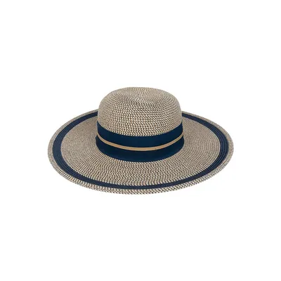 Chapeau souple à bande bicolore avec facteur de protection contre les rayons UV 50+