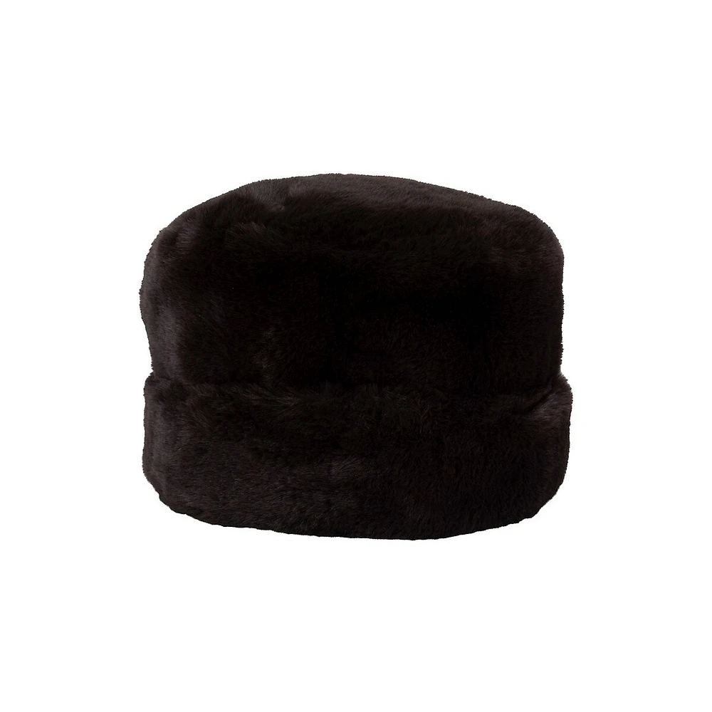 Chapeau à revers en similifourrure
