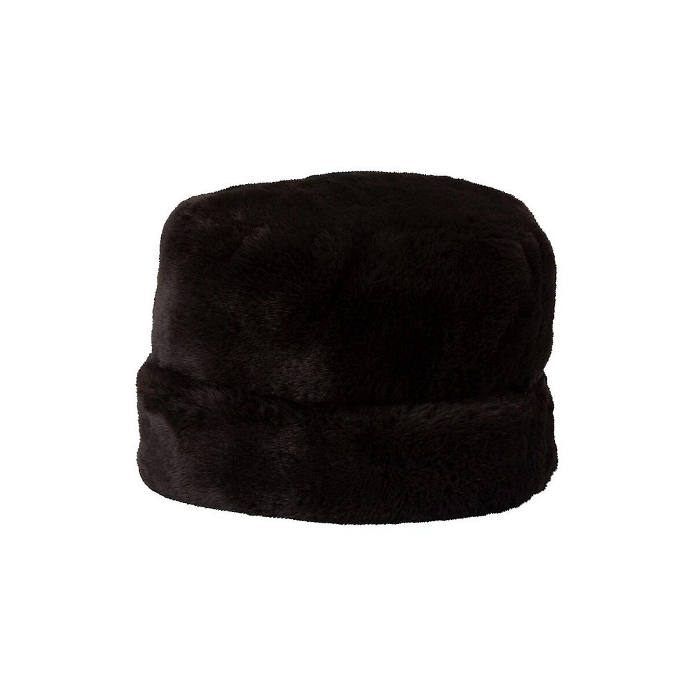 Chapeau à revers en similifourrure