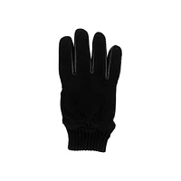 Men's Leather-Palm Wool-Cuff Suede Gloves