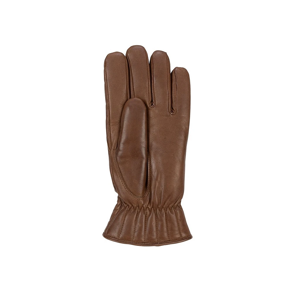 Gants en cuir matelassé vertical doublés peluche pour hommes