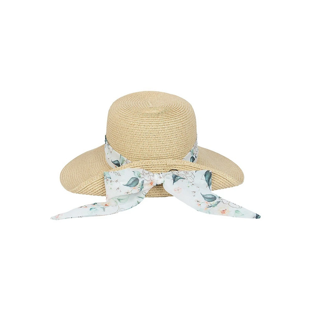 Chapeau souple rabattable avec écharpe imprimée