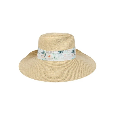 Chapeau souple rabattable avec écharpe imprimée