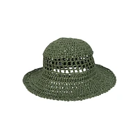 Open-Weave Paper Crochet Cloche Hat