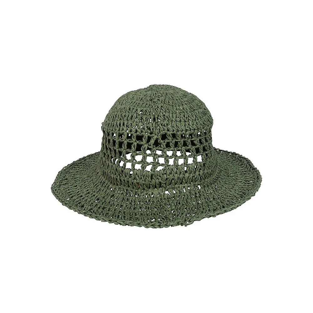 Open-Weave Paper Crochet Cloche Hat
