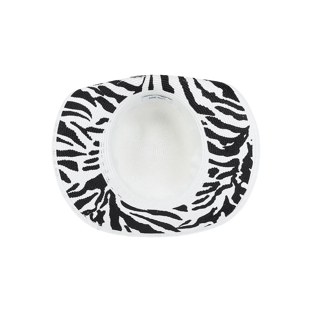 Flip-Up Floppy Hat With Printed Underbrim