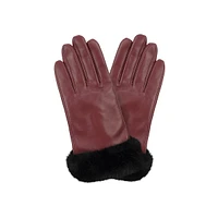 Women's Faux-Fur Cuff Leather Gloves