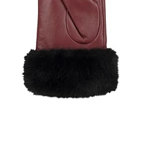 Women's Faux-Fur Cuff Leather Gloves