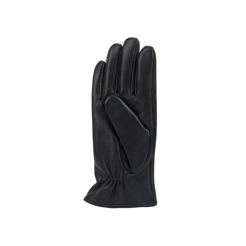 Gants en cuir doublés de cachemire 3 points pour femmes