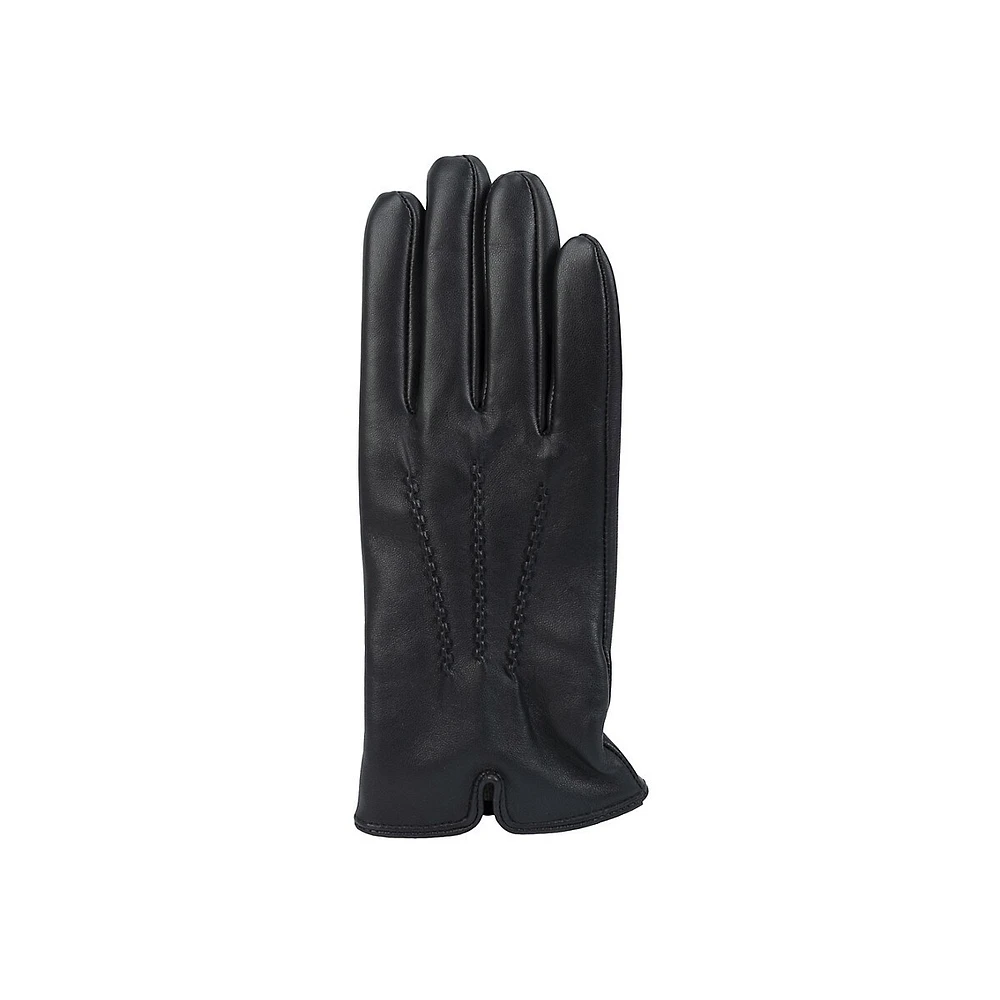 Women's 3-Point Cashmere-Lined Leather Gloves