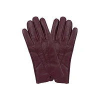 Women's 3-Point Cashmere-Lined Leather Gloves