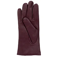 Women's 3-Point Cashmere-Lined Leather Gloves