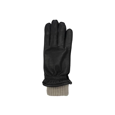 Women's Deerskin Leather & Knit-Cuff Gloves