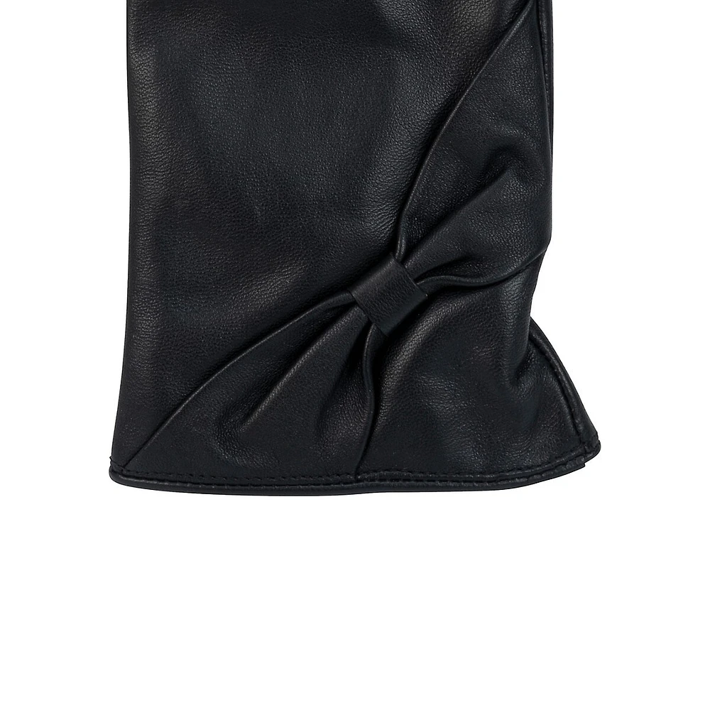 Women's Bow-Detail Leather Gloves