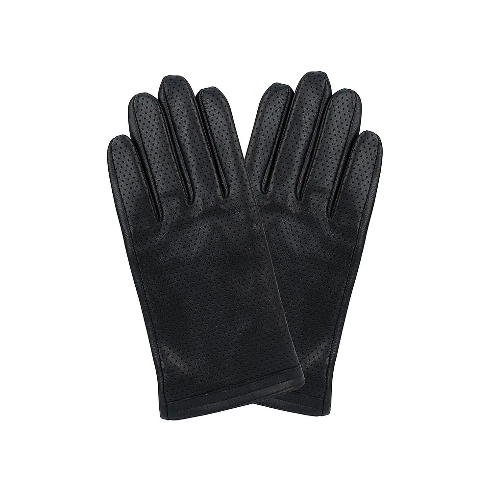 Women's Perforated Leather Gloves