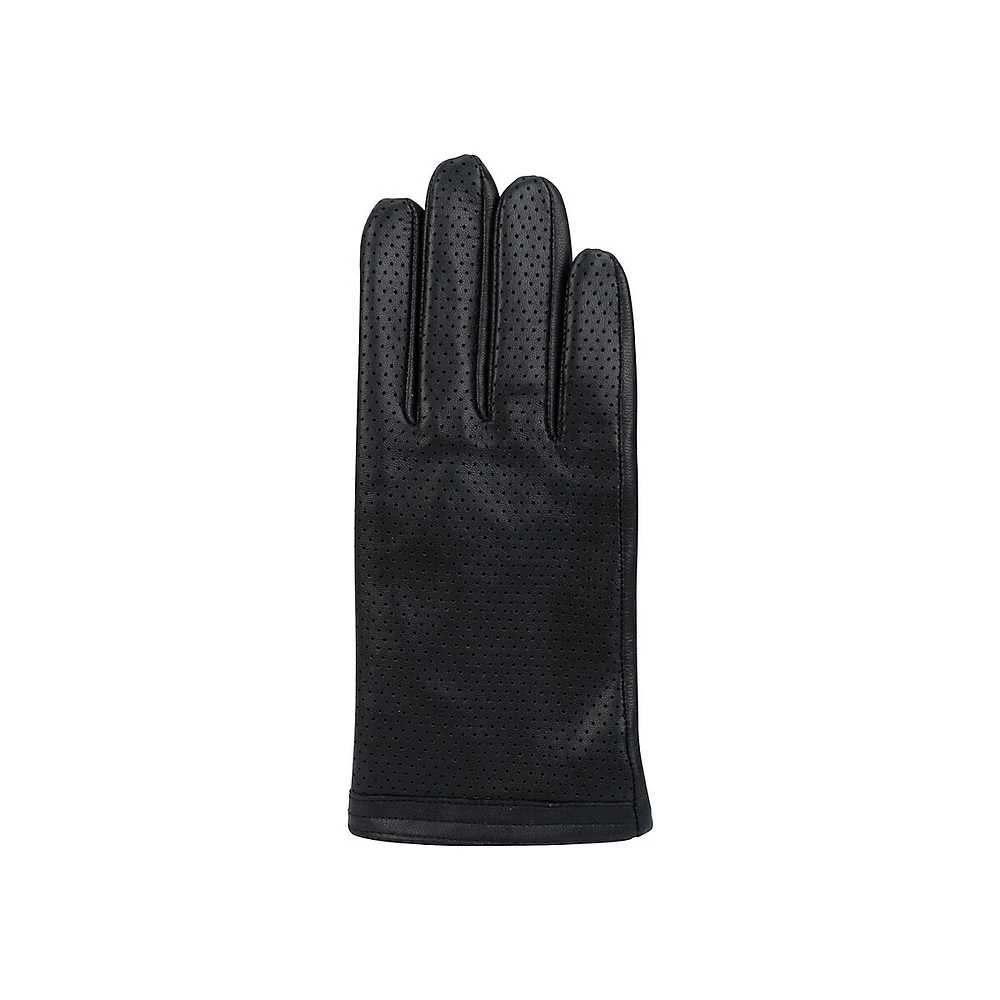 Women's Perforated Leather Gloves