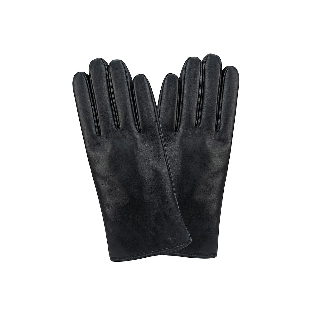 Women's Faux-Fur Lined Tech Tip Leather Gloves