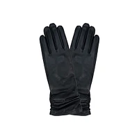 Women's Long Ruched Leather Gloves