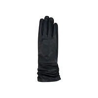 Women's Long Ruched Leather Gloves