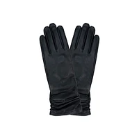 Women's Long Ruched Leather Gloves