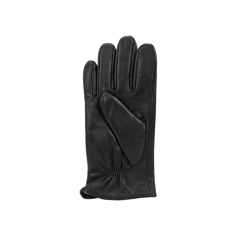 Men's Back-Gathered Leather Gloves