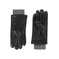 Men's Knit-Cuff Leather Gloves