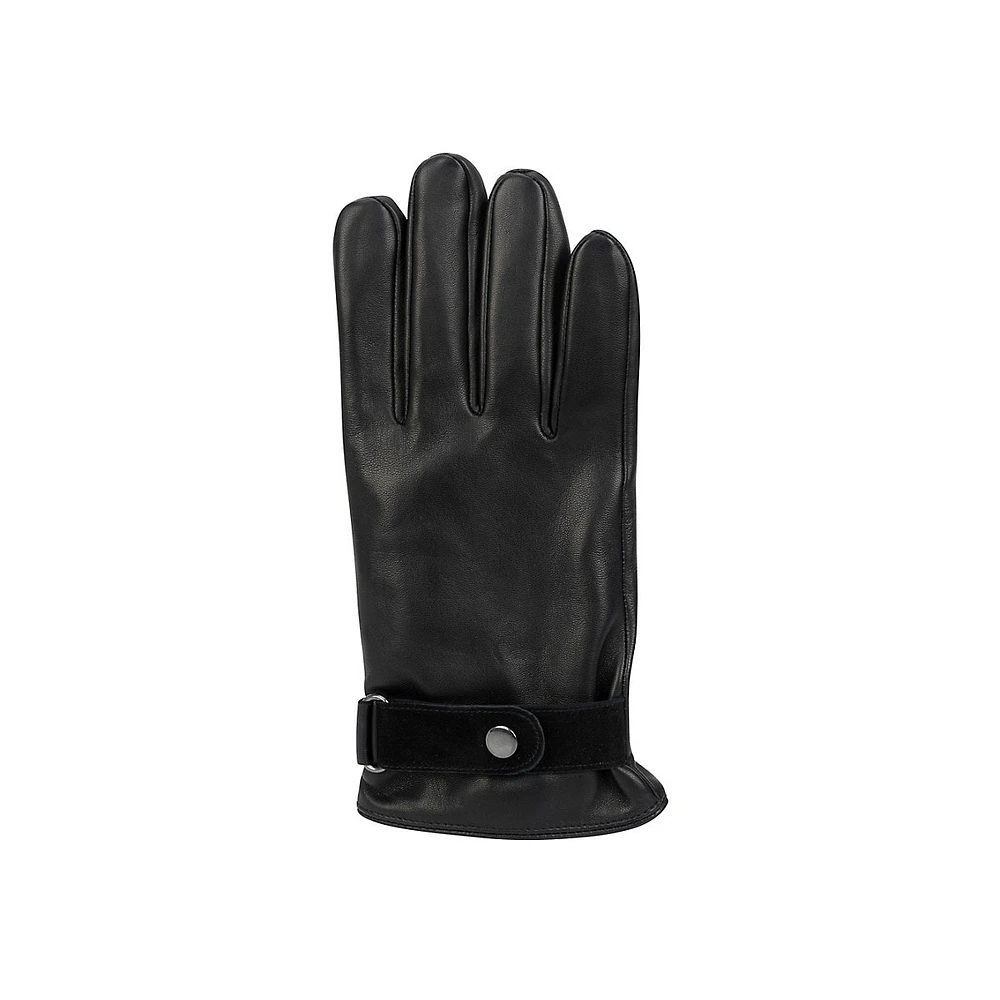 Men's Suede-Strap Leather Gloves