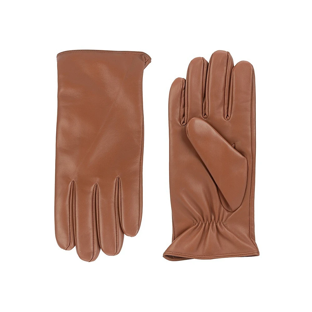 Gants en cuir froncés pour hommes