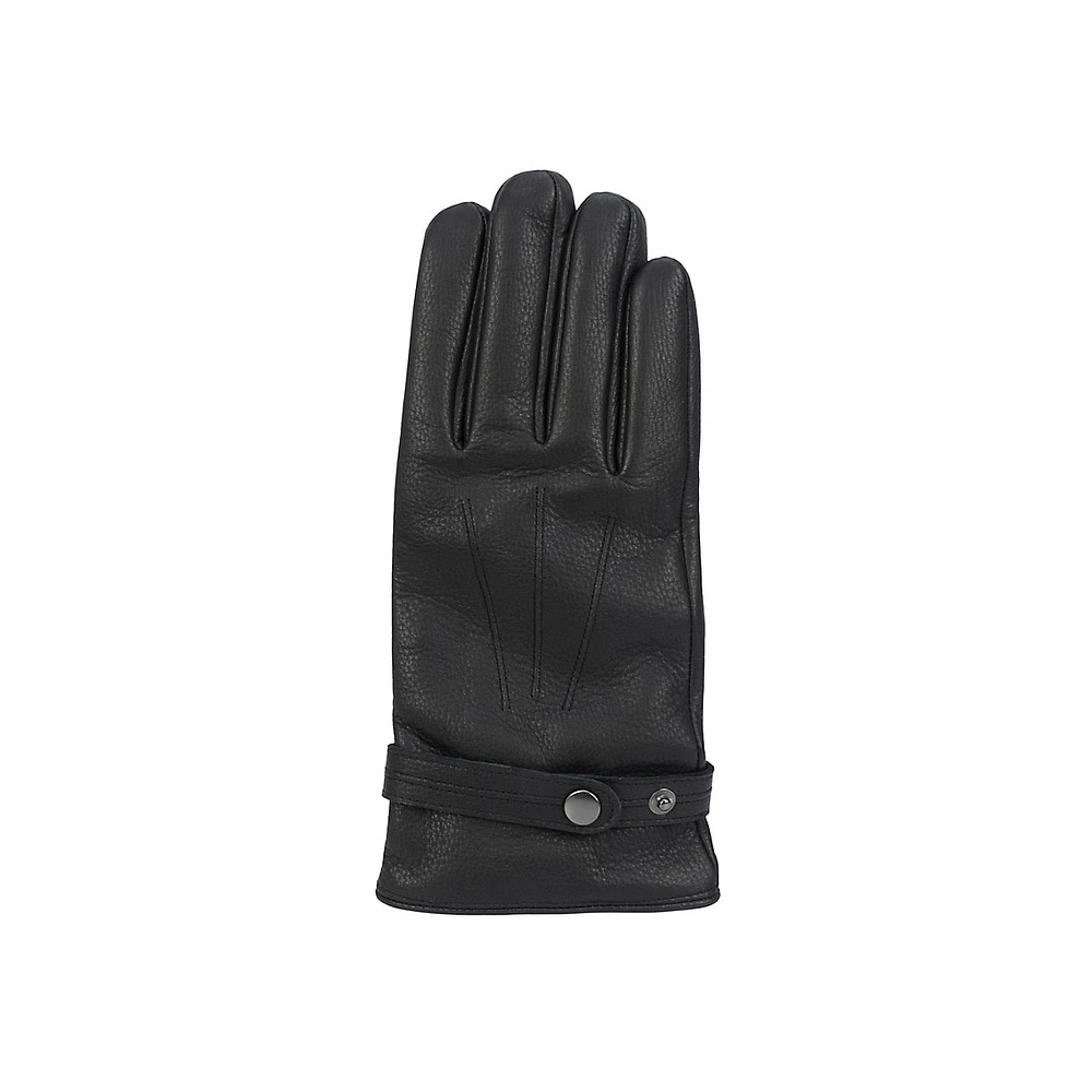 Men's Belted Deerskin Leather Gloves