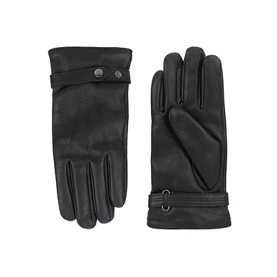 Men's Belted Deerskin Leather Gloves