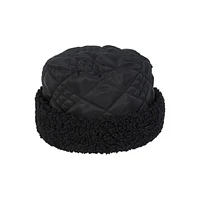 Quilted Faux Fur Cuff Cloche Hat