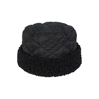 Quilted Faux Fur Cuff Cloche Hat