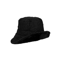 Quilted Reversible Faux Fur Rain Bucket Hat