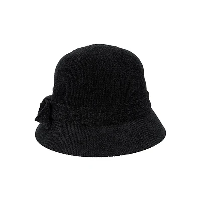 Chapeau de cloche en chenille avec boucle