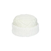 Quilted Faux Fur Cuff Cloche Hat