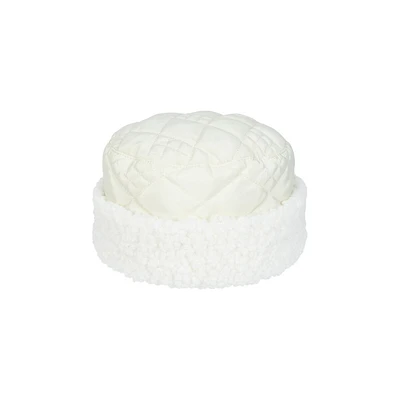 Quilted Faux Fur Cuff Cloche Hat