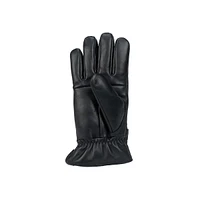 Men's Patch Belted Leather Gloves