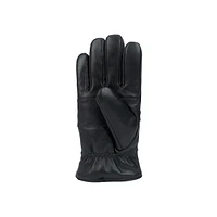 Men's Patch Elastic-Cuff Leather Gloves