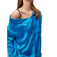 Relaxed-Fit Heavyweight Satin Drop-Shoulder Blouse