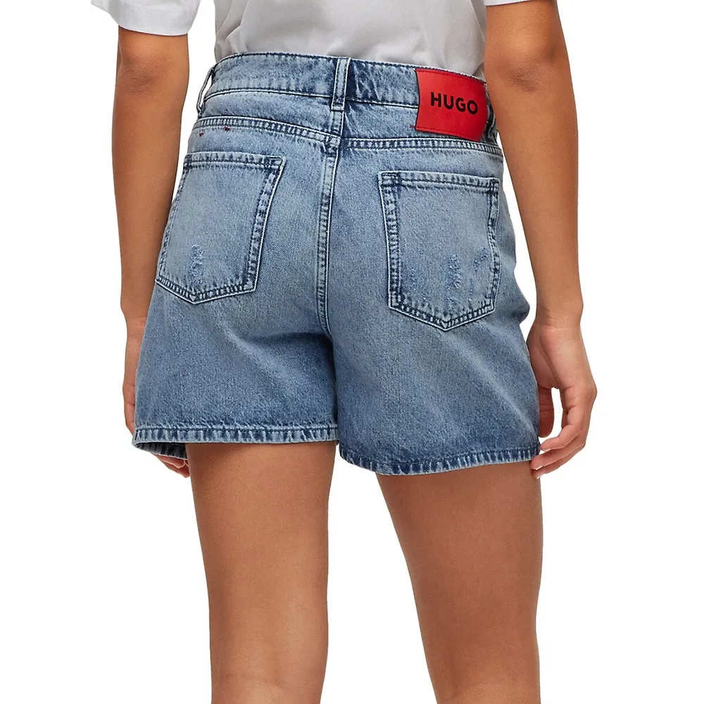 Regular-Fit Rigid Denim Shorts