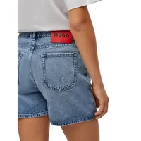 Regular-Fit Rigid Denim Shorts