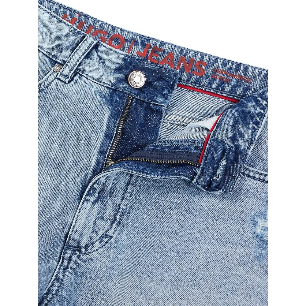 Regular-Fit Rigid Denim Shorts