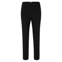 Regular-Fit Tapered Crop Stretch Knit Pants