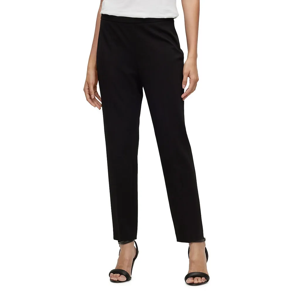 Regular-Fit Tapered Crop Stretch Knit Pants