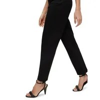 Regular-Fit Tapered Crop Stretch Knit Pants