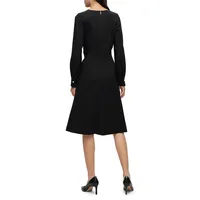 Dojafa Slim-Fit Wool-Blend Twist-Front Dress