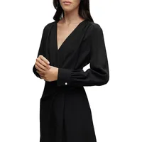 Dojafa Slim-Fit Wool-Blend Twist-Front Dress